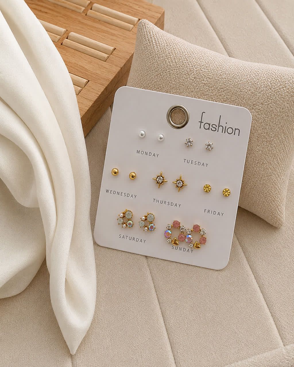 گوشواره هفتگی(هفت جفت) کد 3726
